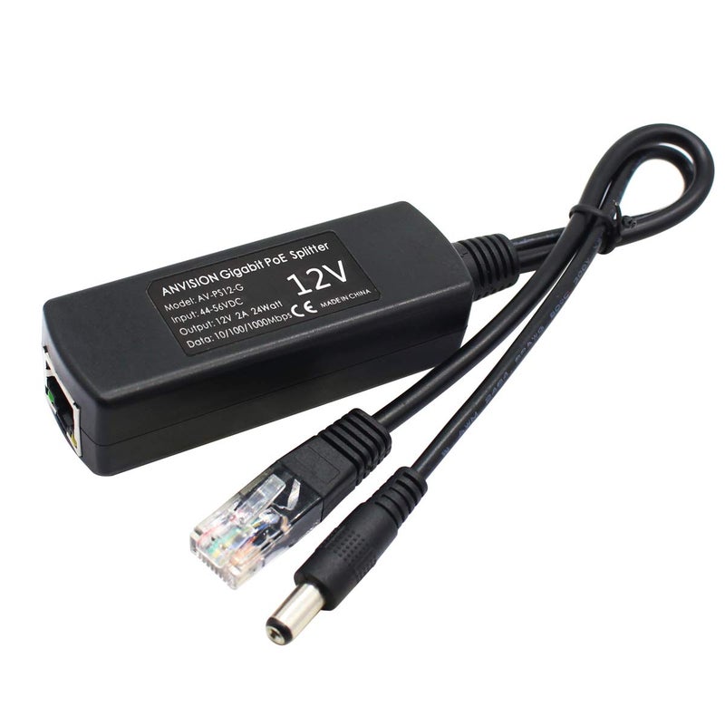 ANVISION 4-Pack Gigabit PoE Splitter, 48V to 12V 2A Ethernet Adapter, for Security Camera, AP, Voip and More, AV-PS12-G - Image 3